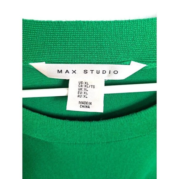 Max Studio Knit Raglan Sleeve Pullover GreenSweater Size XL. NWOT - Picture 2 of 6
